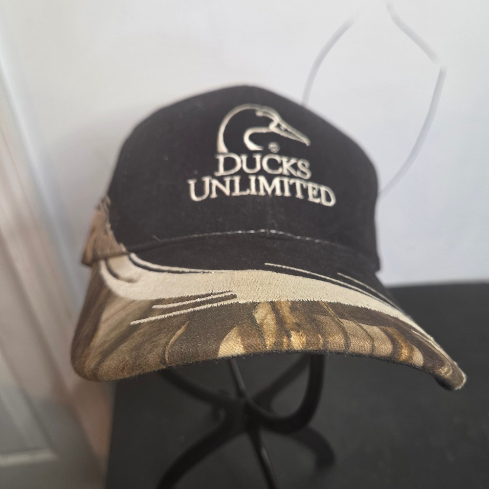 Ducks Unlimited Mens Black Camo Baseball Cap Adjustable Hat Dorfman Pacific